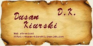 Dušan Kiurski vizit kartica